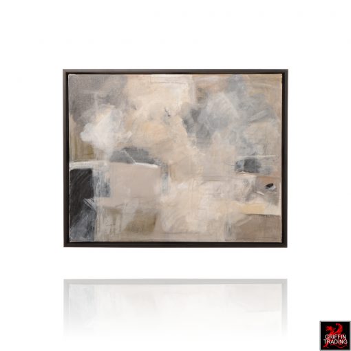 Black gray white abstract painting