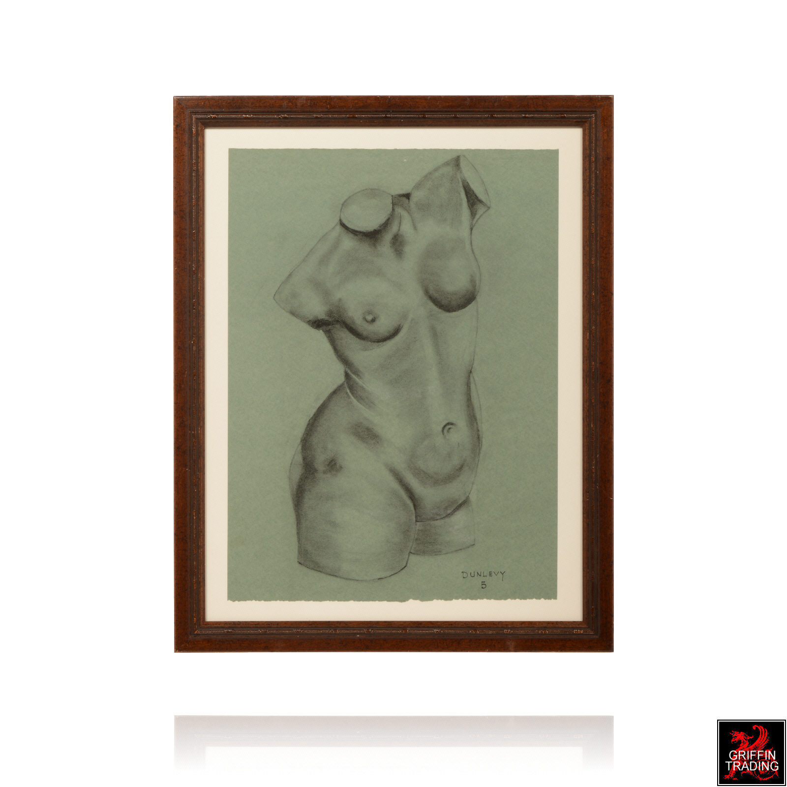 Original Nude Female Sketch by Dunlevy