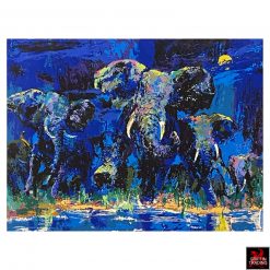 Elephant Nocturne signed original serigraph by LeRoy Neiman