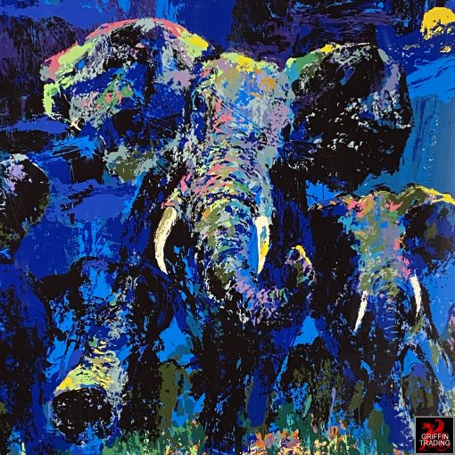 Elephant Nocturne signed original serigraph by LeRoy Neiman