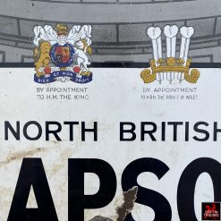 Antique North British RAPSON tire sign made of porcelain enamel on steel.