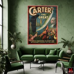 Carter The Great Magician antique poster, cheats the gallows.