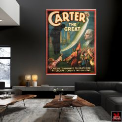 Carter The Great Magician antique poster, cheats the gallows.