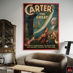 Carter The Great Magician antique poster, cheats the gallows.