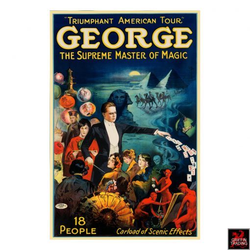 George The Supreme Magician Antique Poster from 1929