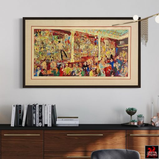 FX McRorys Whiskey Bar signed original serigraph by LeRoy Neiman