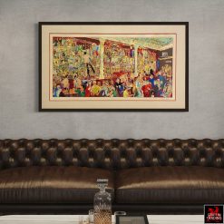 FX McRorys Whiskey Bar signed original serigraph by LeRoy Neiman