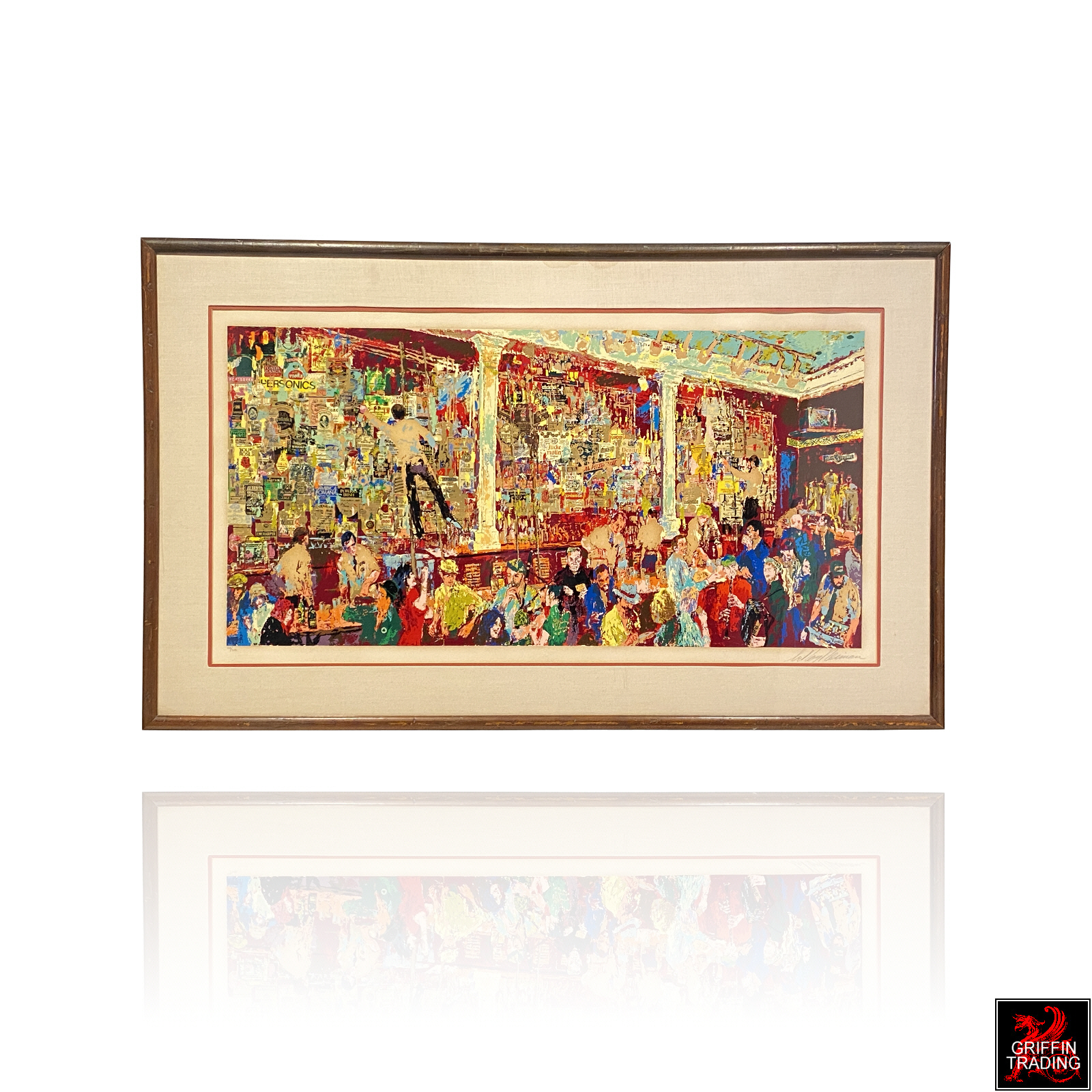 FX McRorys Whiskey Bar signed original serigraph by LeRoy Neiman