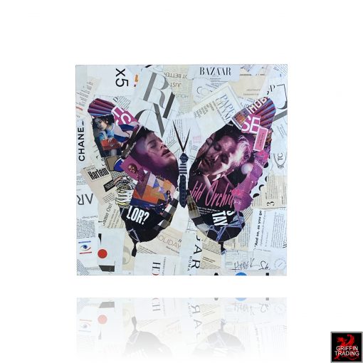 Wild Orchid original butterfly collage artwork