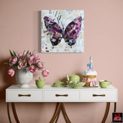 Wild Orchid original butterfly collage artwork