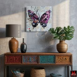 Wild Orchid original butterfly collage artwork