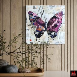 Wild Orchid original butterfly collage artwork