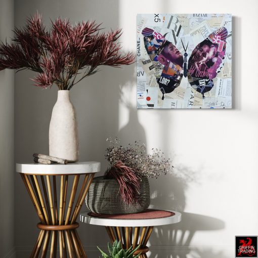 Wild Orchid original butterfly collage artwork