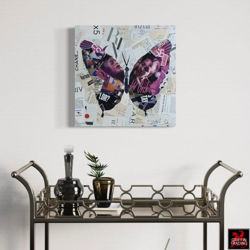 Wild Orchid original butterfly collage artwork