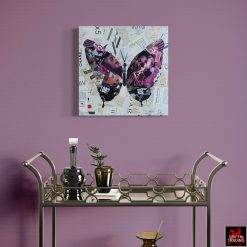 Wild Orchid original butterfly collage artwork